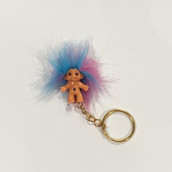 Mini Good Luck Troll Keychain – 3.5 Inch Collectible Blue/Purple - Picture 3 of 5